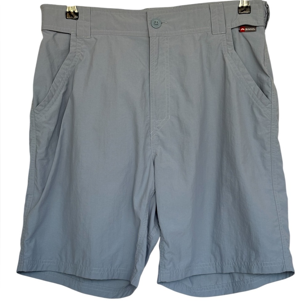 Simms Light Gray Performance Fishing Shorts Size M